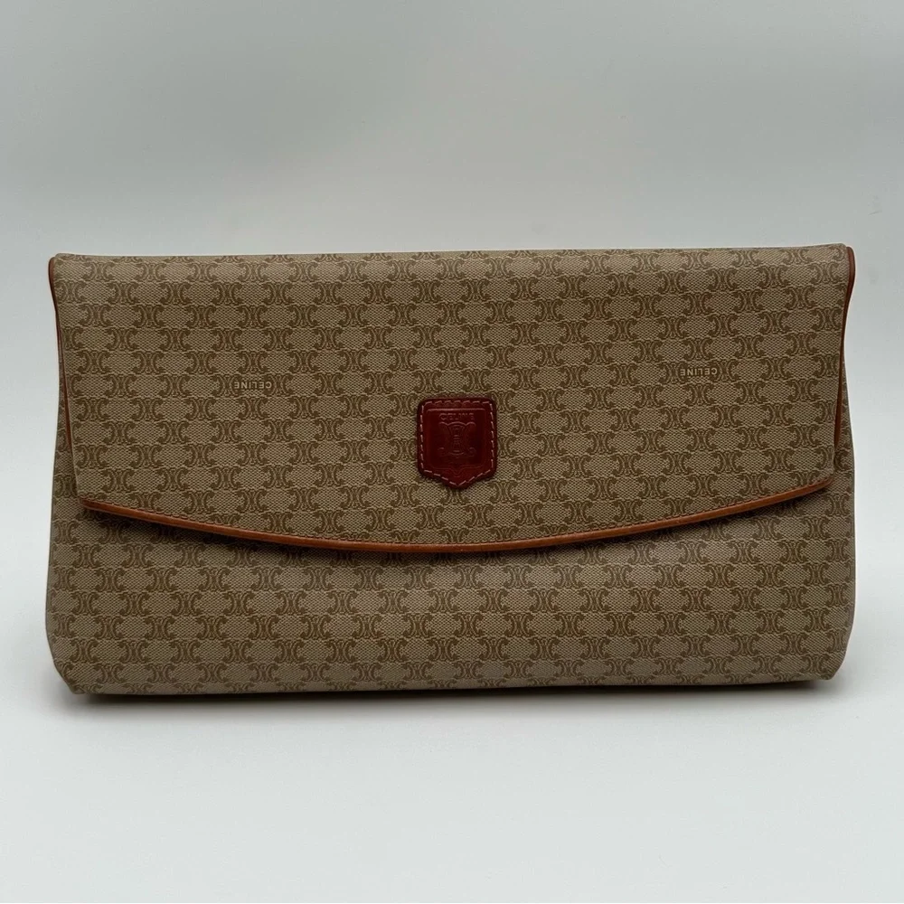Authentic Vintage Celine Macadam Triomphe Leather Clutch Bag - Picture 3 of 17